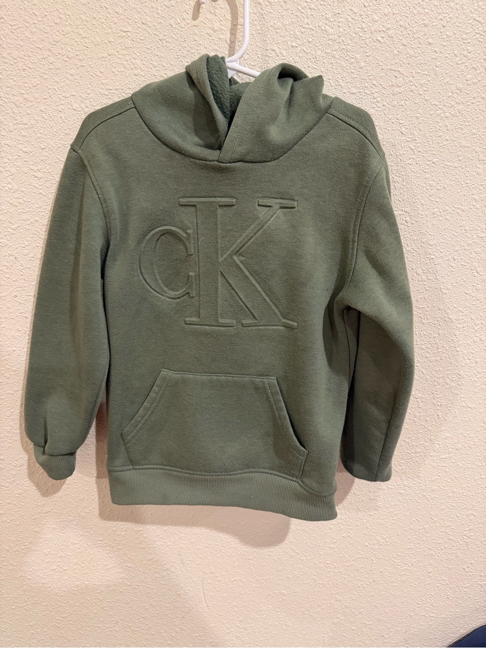Calvin Klein Kids Size 6 Olive Green Logo Hoodie